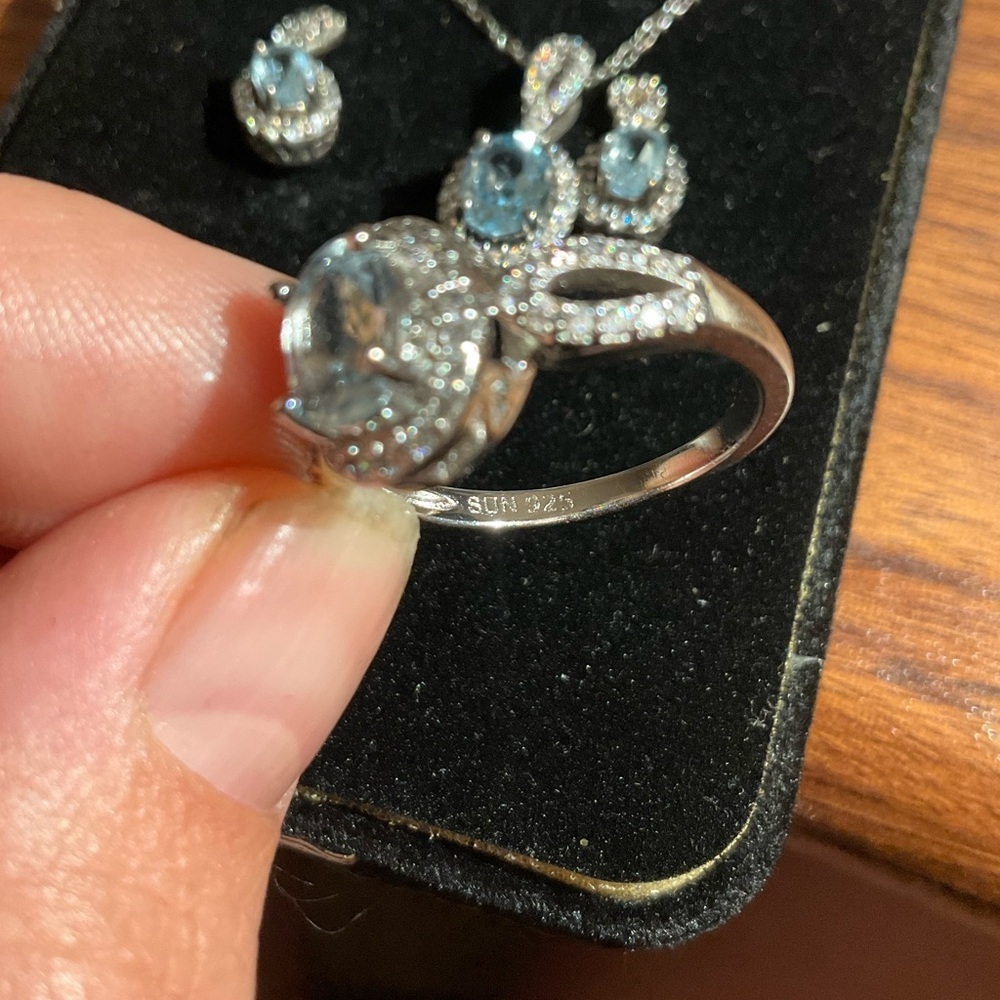 NWT Blue Topaz & Sterling Silver Set - Picture 2 of 10